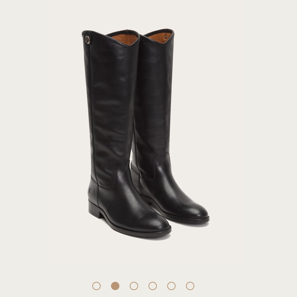 Frye Melissa Button Black Riding Leather Boots 8